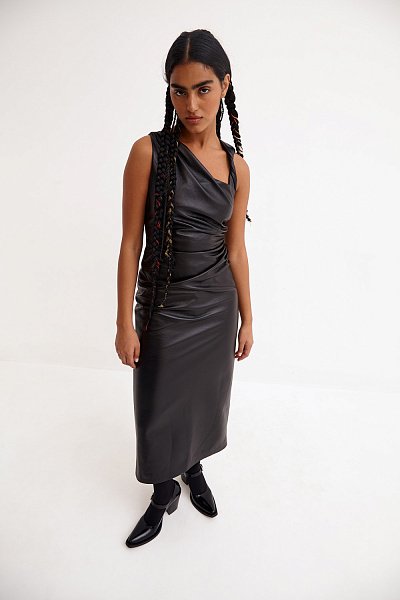 Женские платья из искусственной кожи купить недорого в интернет-магазине GroupPrice